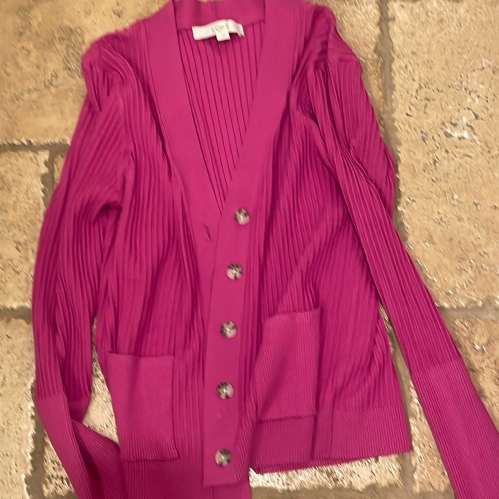 LOFT Cardigan in Magenta